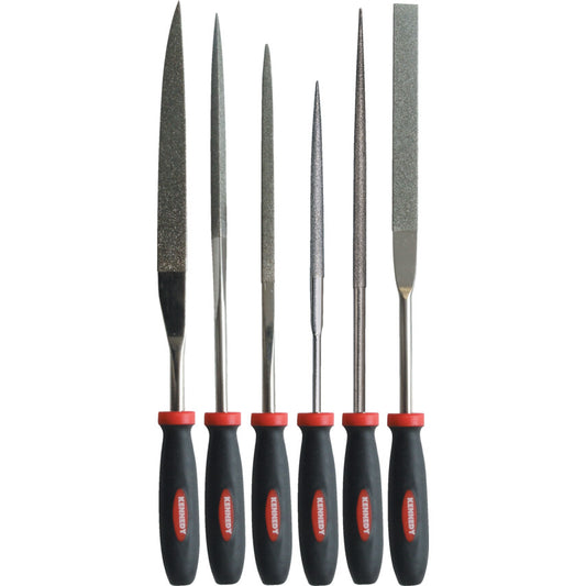 Kennedy 6Pc Diamond Coated Needle File Set, 120/140 Grain, 160mm | KEN0330500K