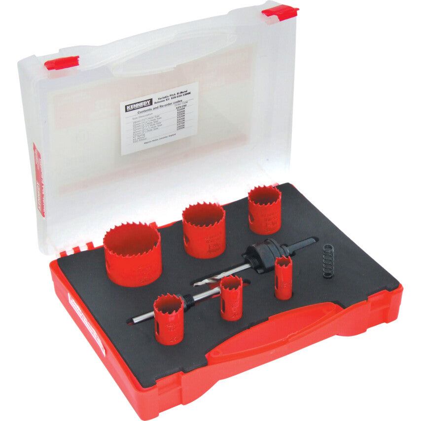 9Pc BIM HSS Electrician's Hole Saw Kit, Variable Pitch, 16-51mm | KEN0502300K