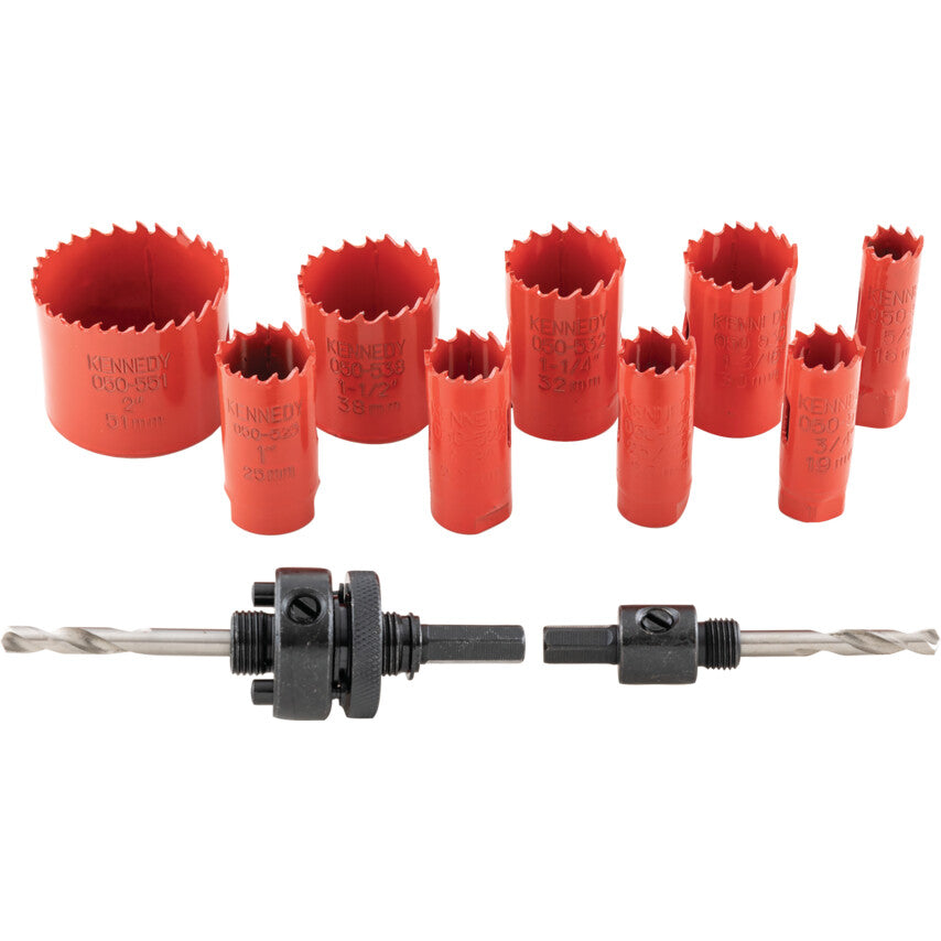 11Pc BIM Hss Tradesman's Hole Saw Kit, Variable Pitch, 16-51mm | KEN0502500K