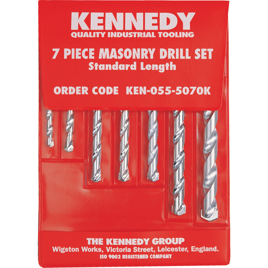 7Pc TCT Rotary Masonry Drill Bit Set, Straight, 4-10mm | KEN0555070K