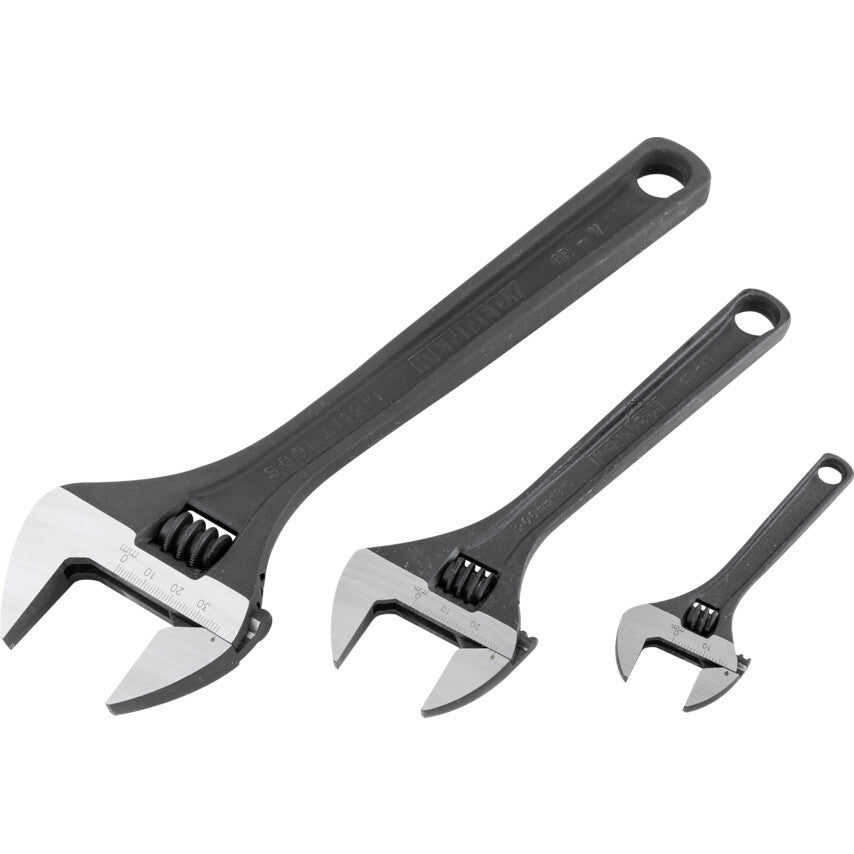 Kennedy 3Pc 4"/8"/12" Phosphate Finish Adjustable Wrench Set | KEN5010600K