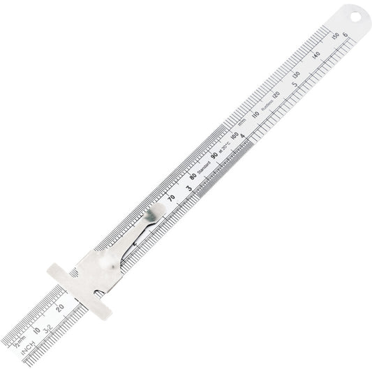 Engineer's Rule, Pocket Clip/Depth Gauge Slide, Round End, 150mm (6") | KEN5183510K