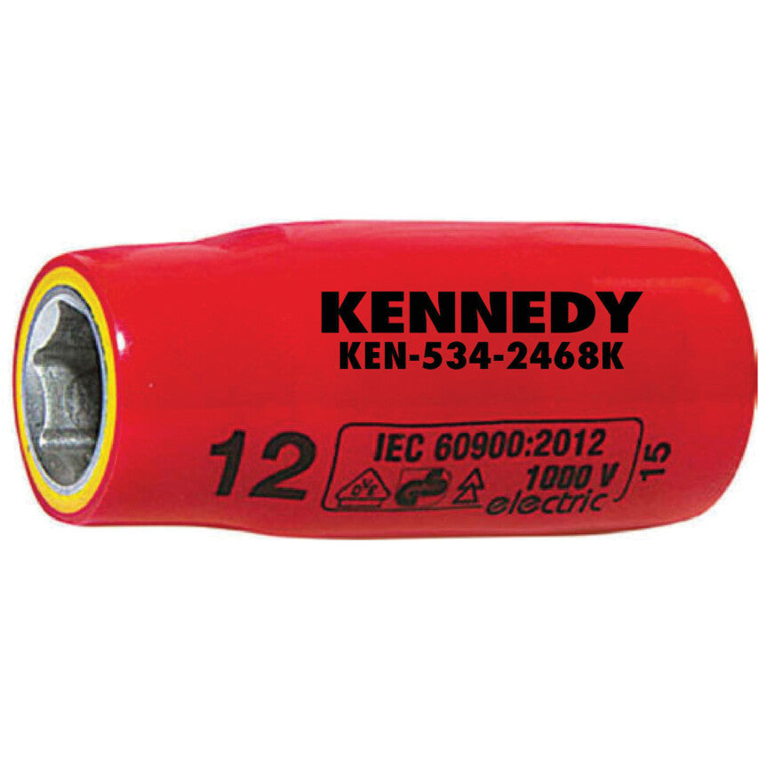 Kennedy 8mm, 1/2" Sq. Dr. Insulated Hexagon Socket, 1000V | KEN5342468K