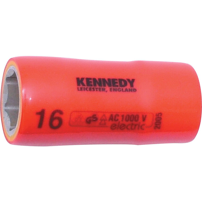 Kennedy-Pro 16mm, 1/2" Dr. Insulated Hexagon Socket, VDE/GS, 1000V (Metric) | KEN5347560K