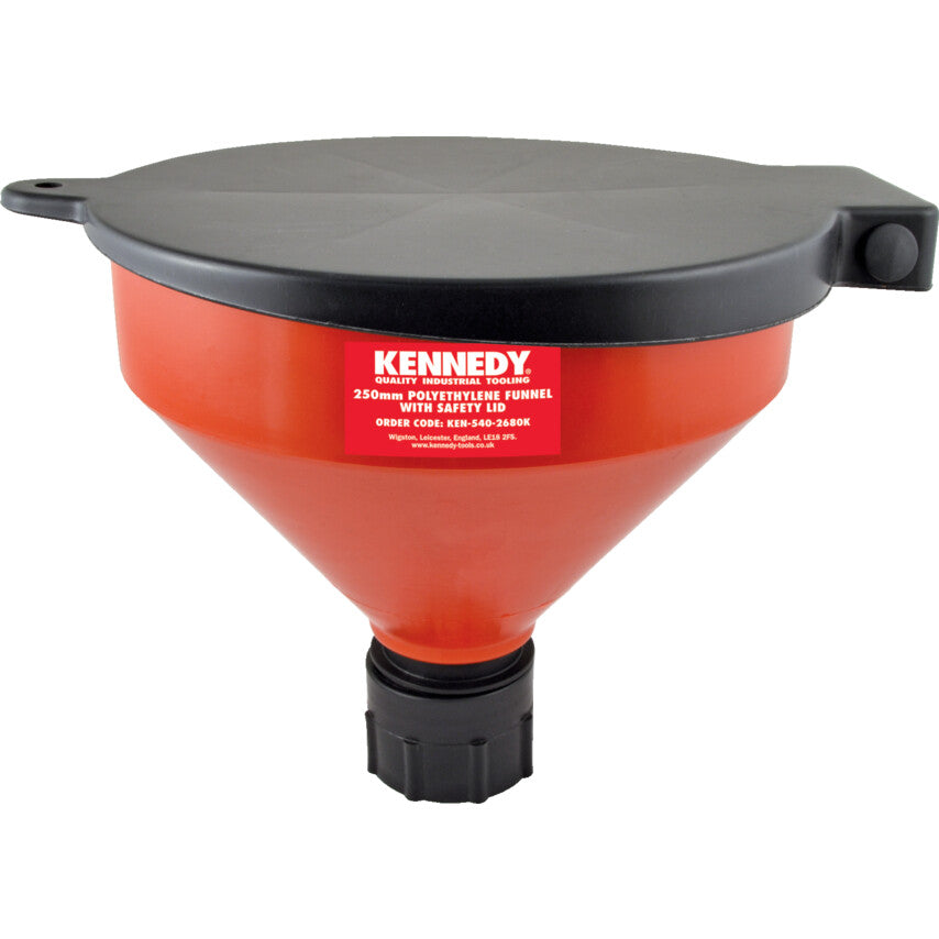 Kennedy 4.5Ltr Plastic Funnel with Safety Lid, 200x253mm | KEN5402680K