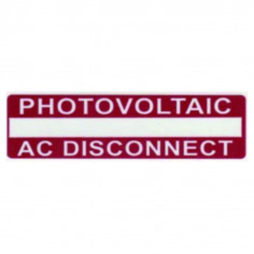 Label PV AD Disconnect White on Red 25 x 95mm | SOLAR237