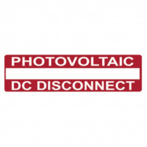 Label PV DC Disconnect White on Red 25 x 95mm | SOLAR238