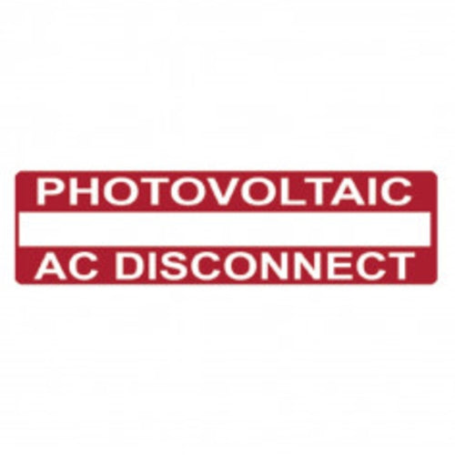 Label Solar AC Disconnect White on Red 25x95mm 50Pcs | PVLABEL237