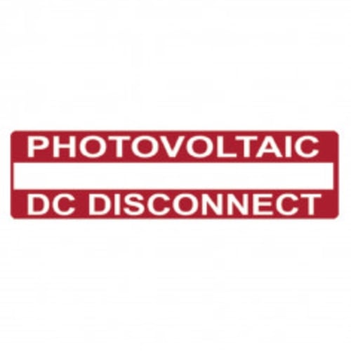 Label Solar DC Disconnect White on Red 25x95mm 50 Pcs | PVLABEL238