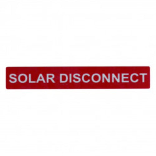 Label Solar Disconnect White on Red 25x165mm 50Pcs | PVLABEL246