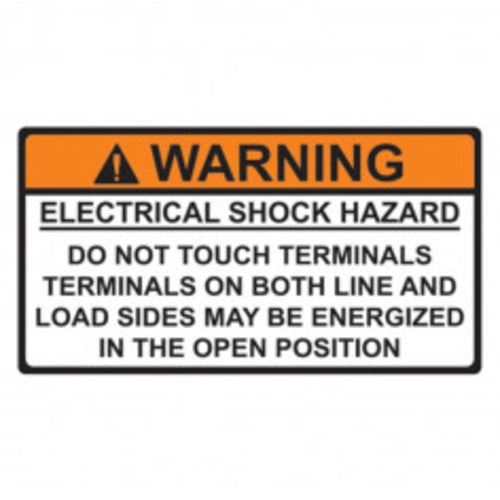Label Warning Elec Shock HAZ Orange/White 50 x 95mm | SOLAR497