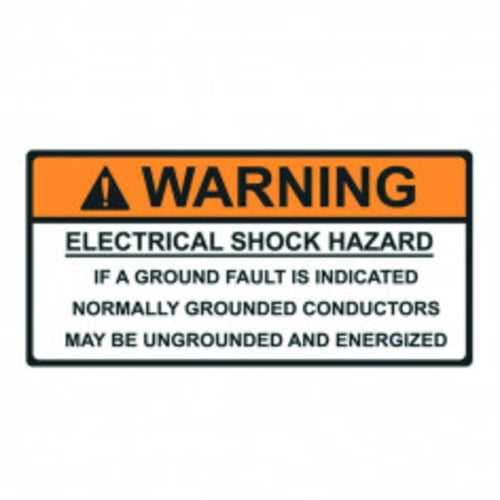 Label Warning GND Cond Eng Orange White 104mm | SOLAR498