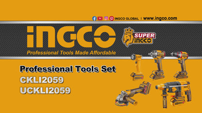 Ingco 5 Piece 20V Cordless Industrial Tool Combo Kit | CKLI2059