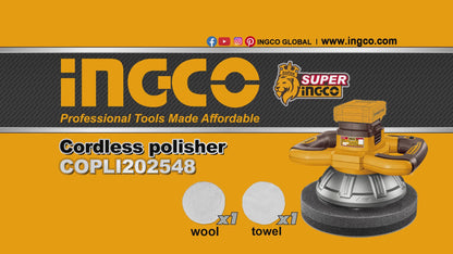 Ingco 20V BL Cordless Polisher 254mm (Solo Unit) | COPLI202548