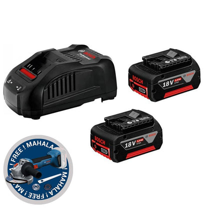 Bosch Starter Set - 2 x GBA 18V 5.0Ah + GAL 1880 CV + FREE GWS 18V-8 (Solo)