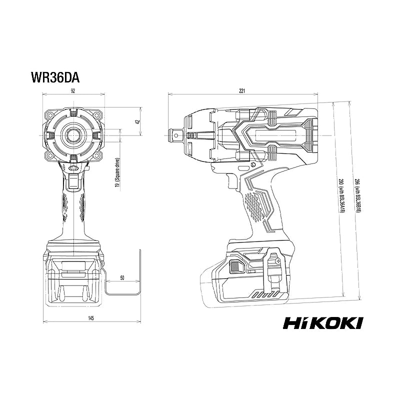 HiKOKI MULTI VOLT (36V) Cordless BL 3/4" Impact Wrench 1100Nm (Bare Tool) | WR36DAW2Z