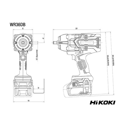 HiKOKI MULTI VOLT (36V) Cordless BL 1/2" Impact Wrench 1050Nm (Bare Tool) | WR36DBW2Z