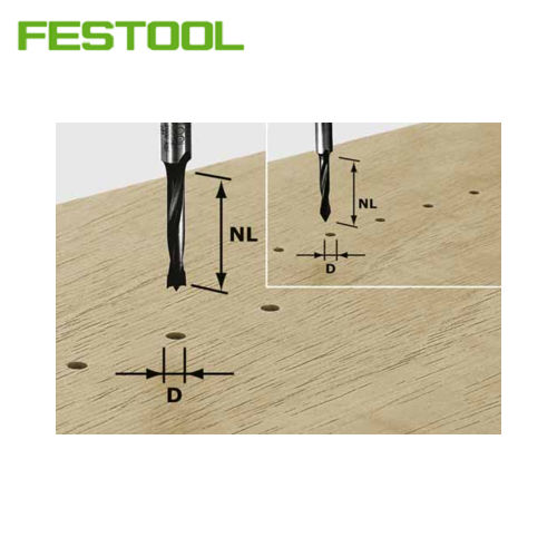 Dowel drill HW shank 8 mm HW S8 D5/30 Z