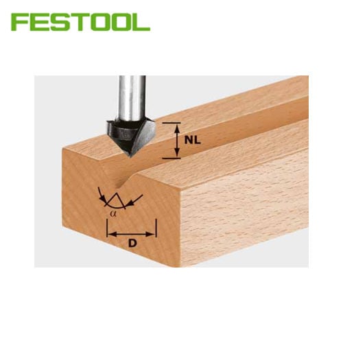 V-groove cutter HW shank 8 mm HW S8 D14/7/90&deg;